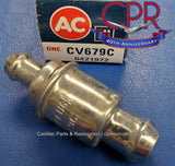 1963 1964 1965 1966 1967 1968 1969 1970 1971 1972 1973 1974 Cadillac PCV Valve - NOS. AC type CV679c Part# 6421972