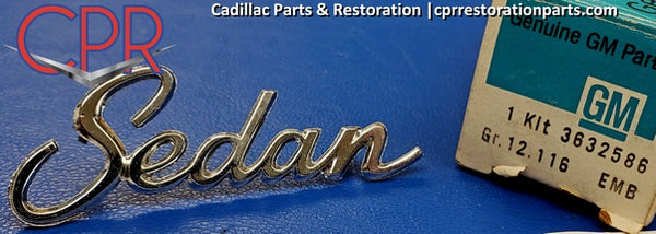 1965 1966 1967 1968 1969 1970 Cadillac Sedan Rear Quarter 1/4 Script 