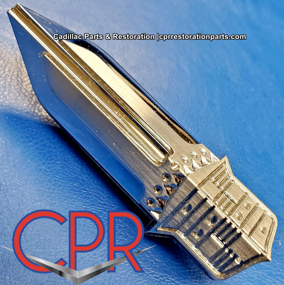 1970 Cadillac Emblem, Front Fender Above Parking Lamp RH - NOS