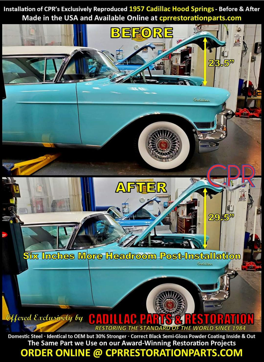 1957 Cadillac Hood Springs CPR Cadillac Restoration Parts