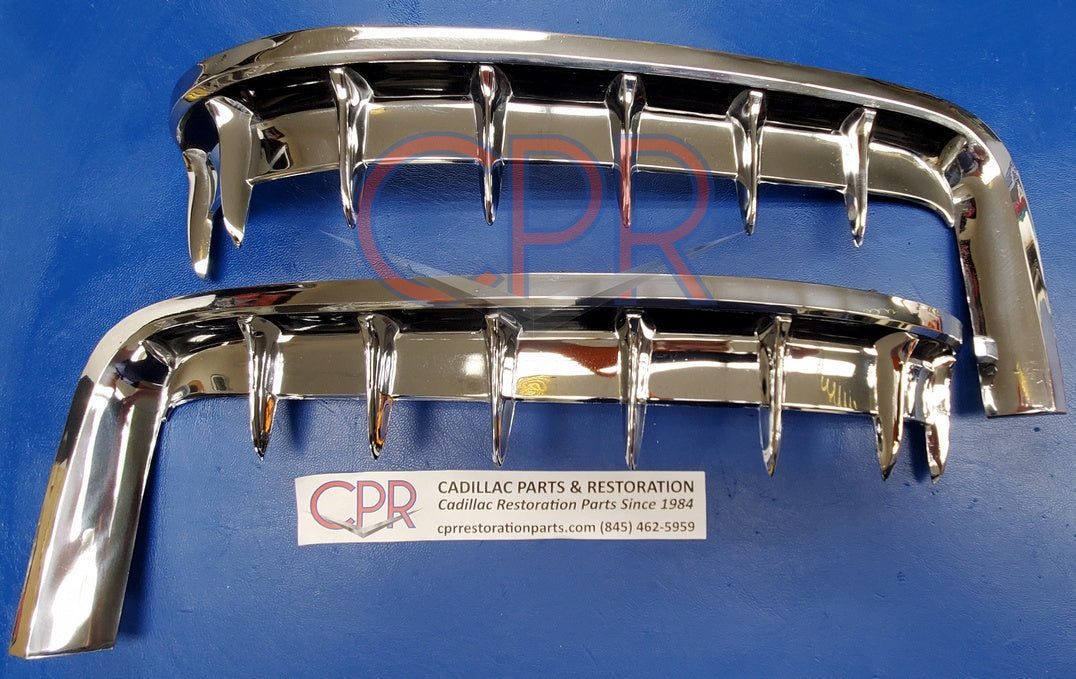 1956 Cadillac Rear Quarter Stone Guard Scoop Moldings (Pair) RARE! NOS