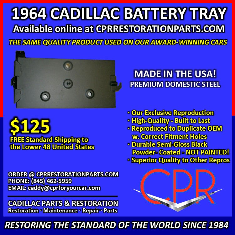 1964 Cadillac Battery Tray – CPR Cadillac Restoration Parts