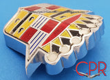 1457110 1950 Cadillac hood crest from Cadillac Parts & Restoration (CPR)