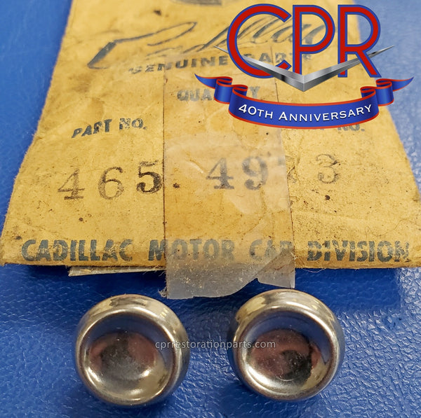 1955 1957 Cadillac Seat Cushion Buttons - Chromium (2) - NOS. Part# 4564973