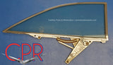 1959 Cadillac coupes rear quarter window glass left side | 1960 Cadillac coupes rear quarter window left side from Cadillac Parts &amp; Restoration (CPR).