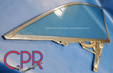 1959 Cadillac coupes rear quarter window glass left side | 1960 Cadillac coupes rear quarter window left side, ez-eye green tinted from Cadillac Parts & Restoration (CPR).