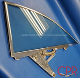 1959 Cadillac coupes rear quarter window glass right side | 1960 Cadillac coupes rear quarter window right side, ez-eye green tinted