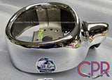 From Cadillac Parts & Restoration (CPR): 1959 Cadillac rear bumper end - left side.