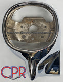 1959 Cadillac reat 3 piece bumper set. Triple chrome plated, concours quality center bumper and both bumper ends from Cadillac Parts & Restoratiob (CPR).
