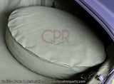 1959 Cadillac Spare Tire Cover available in Red, Blue, Gray, Tan, and Green from Cadillac Parts & Restoration. Complete your trunk lining kit.