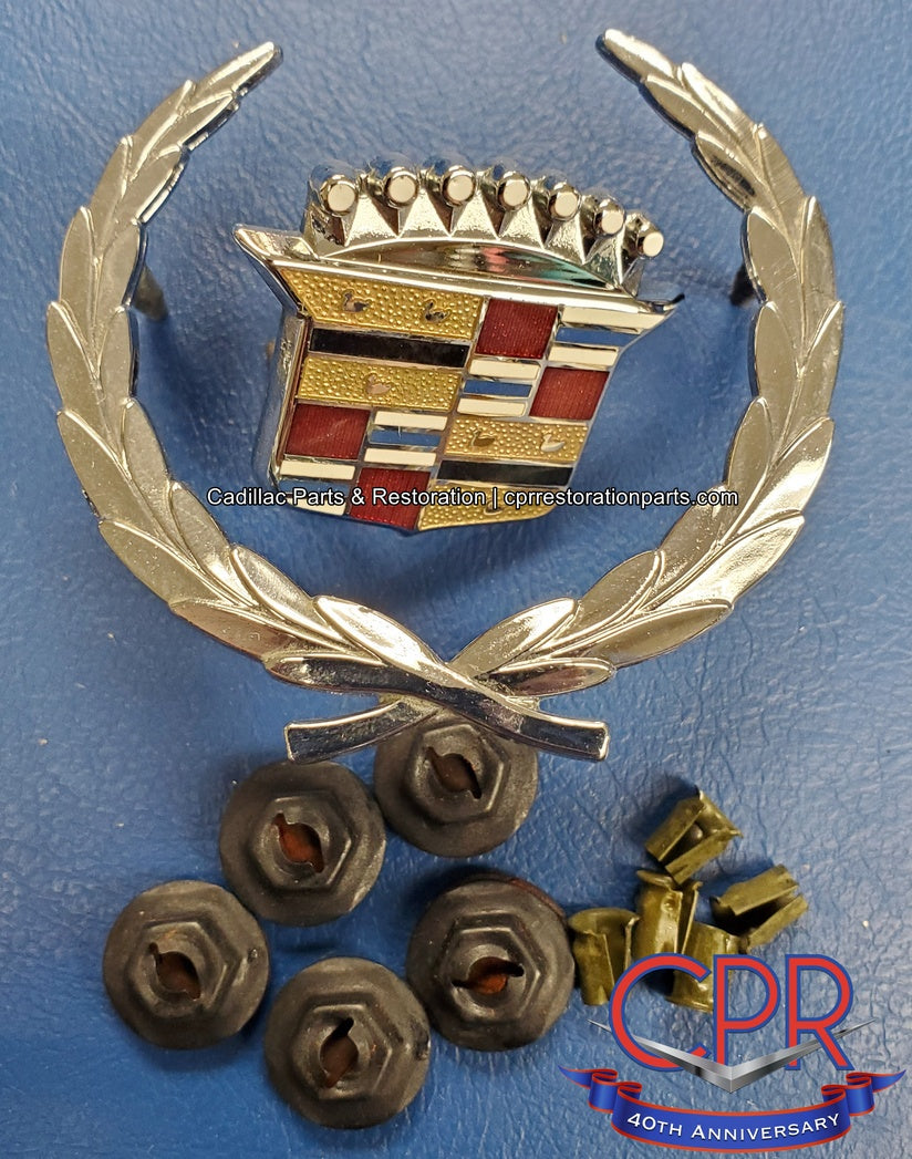 1964 1965 1967 Cadillac Roof Panel Wreath & Crest Emblem - NOS – CPR ...