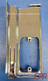 1964 1965 Cadillac Rear Bumper Bar Ornament - NOS. Right Passenger side on license guard. Extremely nice condition. Part# 1471147. From Cadillac Parts & Restoration.