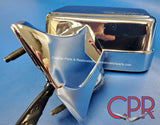 From Cadillac Parts & Restoration CPR: Rare NOS 1976 1977 1978 Cadillac Side Rear View Mirror Remote w Illuminated Thermometer - NOS. Driver/Left side. 3062256