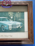 cadillac automobilia 1976 Cadillac Eldorado Framed Dealer Display Picture innsbruck blue crystal blue firemist