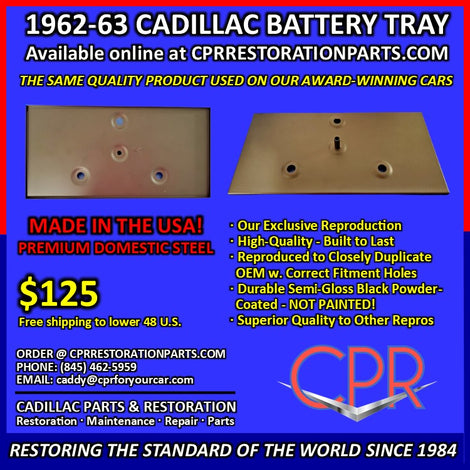 1962 1963 Cadillac Battery Tray - Made in USA – CPR Cadillac