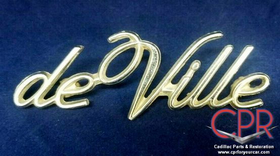 1971 1972 1973 1974 1975 1976 Cadillac deVille Quarter Panel Script Emblem.