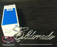 1975 1976 Cadillac Eldorado Quarter Panel Script Letter Emblem NOS